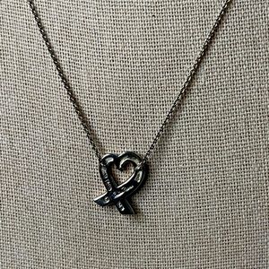 Tiffany & Co Paloma Picasso Loving Heart Sterling Silver 925 16" Chain Charm